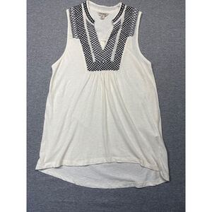 Women's Lucky Brand White & Black Tank Top XS